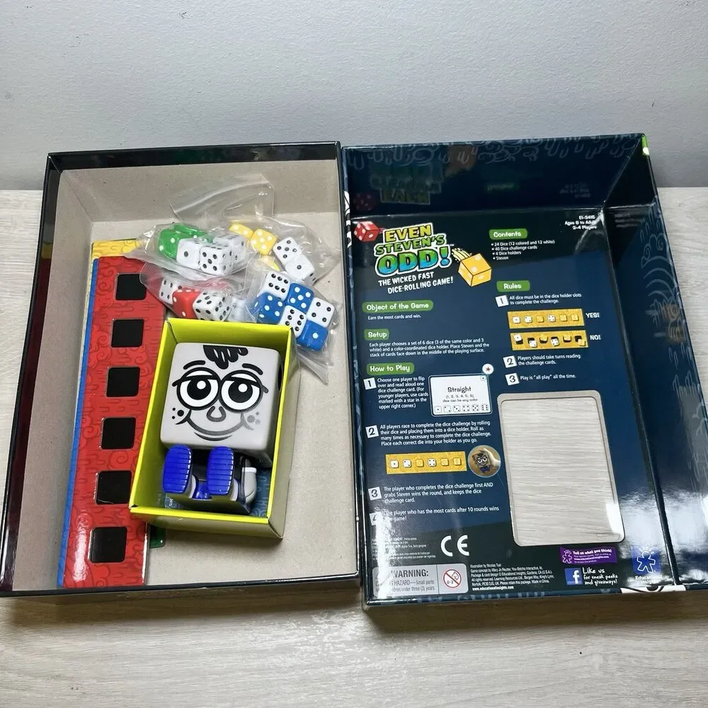 Even Steven's Odd Dice Game COMPLETE Educational Insights 2013 Family Friends